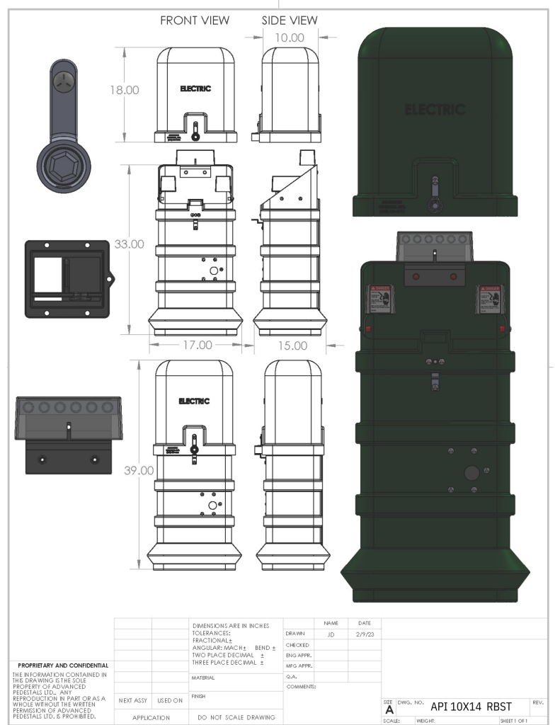 10x14 RBST Electrical Pedestal Advanced Pedestals