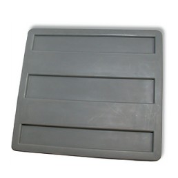 A rectangular, gray plastic panel with four evenly spaced horizontal raised sections. The smooth, minimalist design suggests it may be a cover or component for a Tuff Tank or larger structure. The edges are slightly rounded, giving it a sleek appearance.