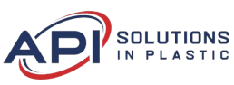 Logo of API Solutions in Plastic. The text 